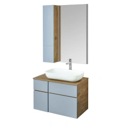 Aquaton Michelle 80 Bathroom Vanity in Rustic Oak and Fjord