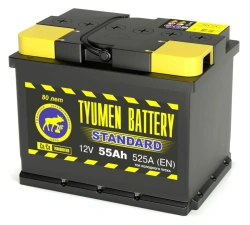 Lead-acid Starter Battery TYUMEN BATTERY 6СТ-55LR STANDARD