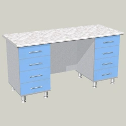 Rectangular Writing Desk with Two Pedestals Model STD-F5