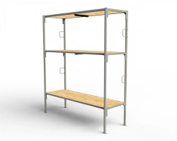 Three-Tier Metal Bunk Beds for Civil Defense