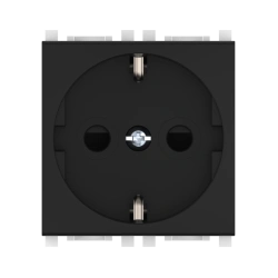 CADUCEUS ALING Experience Hidden Installation Socket with Grounding 16A, 250V, 2M - Black (Soft Touch)