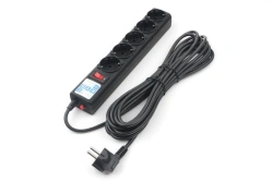 Power Cube 10m Extension Socket with 5 Outlets (Black Graphite)