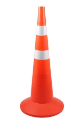 Flexible Traffic Cone 750 mm with 2 White Reflective Stripes, Model KS-3.8