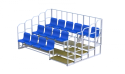 Portable Folding Bleachers with Metal Frame