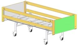 Functional Hospital Bed on Wheels with Wooden Side Rails - KФ2-01-«MCK» (MCK-6102EP)