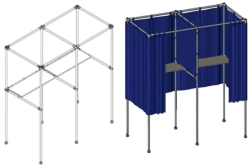 Two-Section Voting Booth for Confidential Balloting