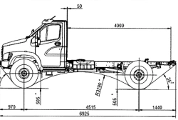 Chassis for All-Wheel Drive Truck, Modification C41A43, Euro-3 Diesel Engine