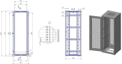 Reinforced 23" Floor Telecom Cabinet, 82SU Useful Height, Model: ШТ-П-82SU-800x2260x800-ПП-У