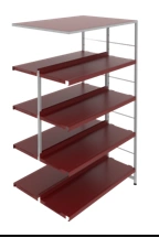 Metal Shelf with 4 Shelves - 880x570x1452 mm