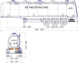 Tank Semi-Trailer PЦ-3-3 Type PR3, Modification 92295-0000010-08 (Without Pump)