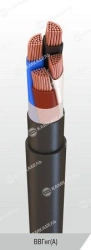 Power Cable with Copper Conductors and Cross-Linked Polyethylene Insulation, 3 kV, VVGng(A)
