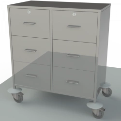 Stainless Steel Anesthesiologist Trolley with Shelves and Drawers SA-3