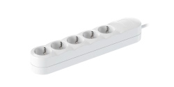 Caduceus Aling 5x16A Extension Cord, 3.6kW, 1.5m, White, Art. 4451.0