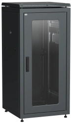 19" Network Cabinet LINEA N 28U 600x800 mm with Glass Door, Black