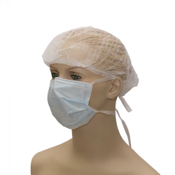 Sterile Medical Mask from Non-Woven Materials "HEKSA" (Three-Layer, Ties, Blue)