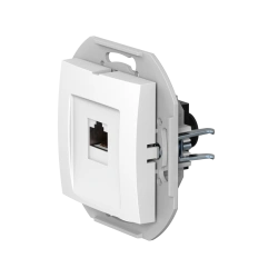 CADUCEUS ALING PRESTIGE Hidden Computer Socket with Keystone Module RJ45 8P8C cat.6A UTP, White, Art. 6016.0