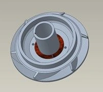 Floating Working Wheel D2400N, Shaft 0.68 inch, Ni-Resist