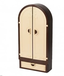 Spacious Doll Wardrobe "Collection" with 3 Hangers