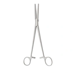 Gynecological Clamping Forceps, Hemostatic, Serrated, Straight No. 3, 220 mm