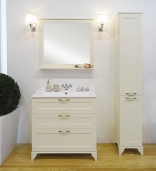 Spacious Aquaton Leon 80H Sink Cabinet in Beige Oak - 1A187801LBPR01