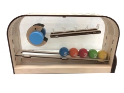 Educational Counting Balls Game with Two-Tier Wooden Structure