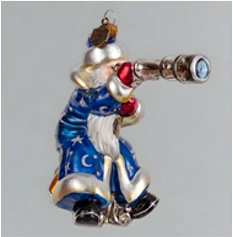 Handmade Glass Christmas Ornament "Santa Claus with Telescope