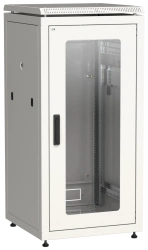 19" Network Cabinet LINEA N 18U 600x600 mm with Glass Door, Gray