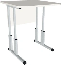 Student Desk without Adjustment - Grey Melamine, Metal Legs