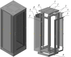 Enhanced 42U Floor Telecom Cabinet - Model ШТ-П-42U-800х2255х800-ПГ-У-Ц