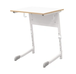 Adjustable School Desk with Wooden Top and Metal Frame