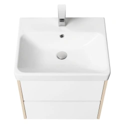 Scandinavian Style Sink Cabinet Aquaton Scandi 55 White, Verona Oak 1A251701SDB201