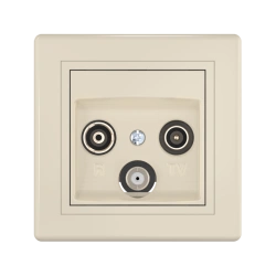 Hidden Installation Antenna Socket for TV/FM/SAT, Beige, Art. 612S.999
