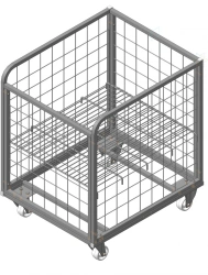 Adjustable Height Metal Basket on Wheels for Easy Storage