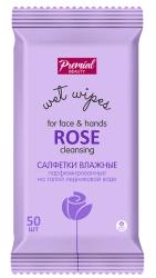 Aromatherapy Cleansing Wet Wipes with Rose Scent, 50 Pieces