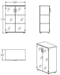 Storage Cabinet for Documents and Office Supplies, Series 405.80.112
