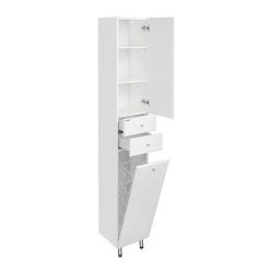 Aquaton Minima M Floor Cabinet with Laundry Basket Left White 1A132303MN01L1.A132.3.03M.N01.L