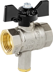 Brass Ball Valve for Temperature Sensor LD Pride 45.15.V-V.T.B DN 15 PN 40 Butterfly