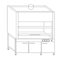 Metal Fume Hood with Integrated Cabinets SHV-8(m)