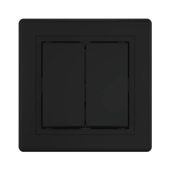 CADUCEUS ALING PRESTIGE 10A Double Switch, Black Soft Touch, Model 606.E1E1E1