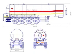 Liquefied Hydrocarbon Gas Tank Semi-Trailer PPCP4-22, Model PPCP4, Modification 96443-0000010-09 (with Pump)