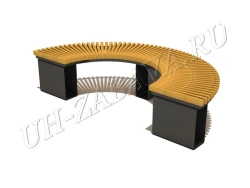 Semi-Circular Bench with Metal Frame