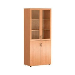 Wide Document Cabinet with Glass Frame MDF