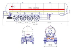 Liquefied Hydrocarbon Gas Tank Semi-Trailer PПЦТ4-12 Model 96443-0000010-07 (Without Pump)