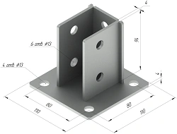 SM-F7 Stainless Steel Support with Dimensions 110x110x94 mm