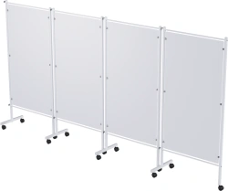 Stainless Steel Medical Screen on Wheels, Four-Section, Model MCK-45303P