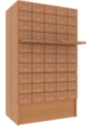 Catalog Cabinet, 2-Module, 60 Drawers (6x10), on Stand