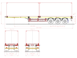 Container Transport Semi-Trailer 98134V with Load Space Framework