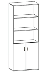 Semi-Open Shelving Unit for Books and Documents RL 03/04