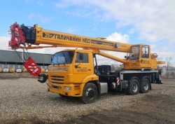 Truck Crane with 25 Ton Capacity on KAMAZ-65115 Chassis Model KS-55713-1V-1