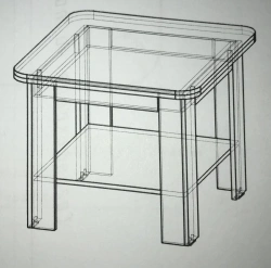 Wooden Coffee Table with Closed Shelves